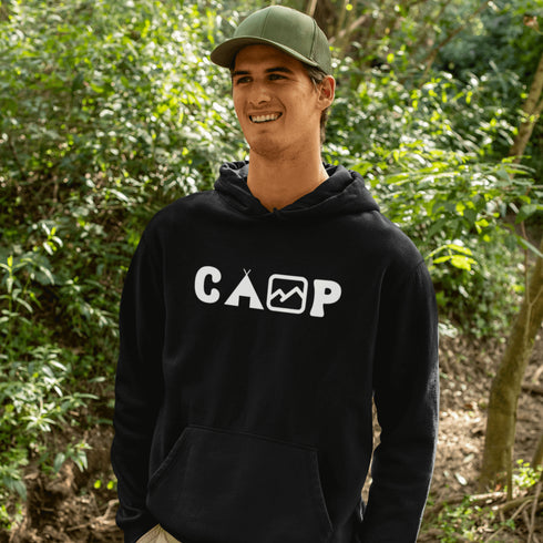 This cozy and comfortable Camping hoodie is the ultimate must-have for anyone who loves the great outdoors.